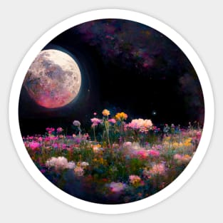 clear night sky with full moon Sticker